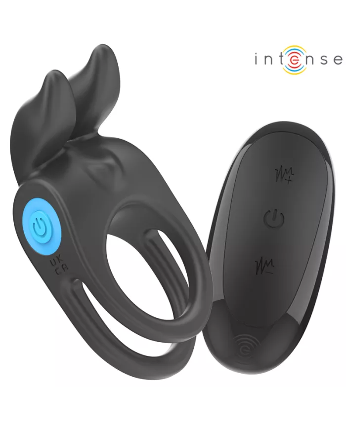 INTENSE - SAM VIBRATEUR DOUBLE ANNEAU PÉNIS 10 VIBRATIONS NOIR