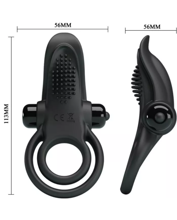PRETTY LOVE - DOUBLE ANNEAU VIBRANT + STIMULATEUR DE CLITORIS 10 VIBRATIONS NOIR PRETTY LOVE - DOUBLE ANNEAU VIBRANT + STIMULATEUR DE CLITORIS 10 VIBRATIONS NOIR