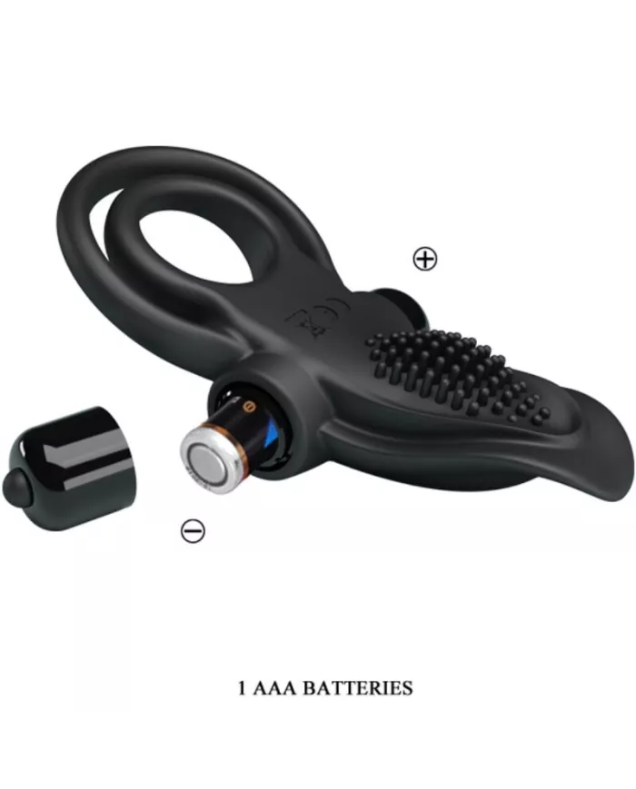 PRETTY LOVE - DOUBLE ANNEAU VIBRANT + STIMULATEUR DE CLITORIS 10 VIBRATIONS NOIR PRETTY LOVE - DOUBLE ANNEAU VIBRANT + STIMULATEUR DE CLITORIS 10 VIBRATIONS NOIR