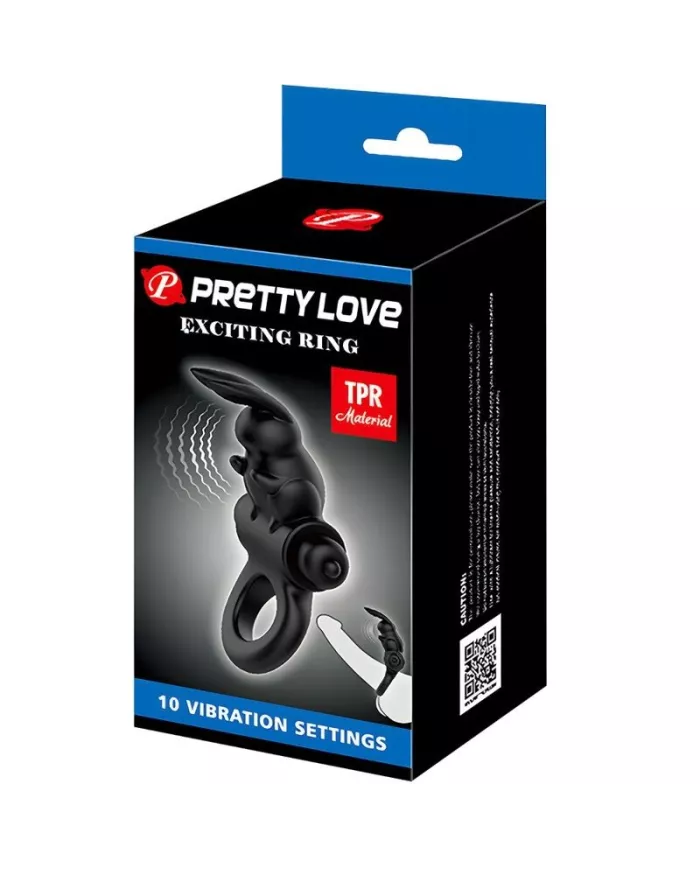 PRETTY LOVE - ANNEAU VIBRATEUR EXCITANT RABBIT 10 VIBRATIONS NOIR PRETTY LOVE - ANNEAU VIBRATEUR EXCITANT RABBIT 10 VIBRATIONS NOIR