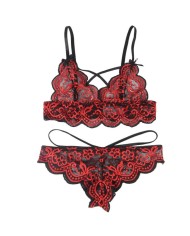 SUBBLIME - SET ENSEMBLE DEUX PIÈCES TOP ET CULOTTE EN DENTELLE S/M