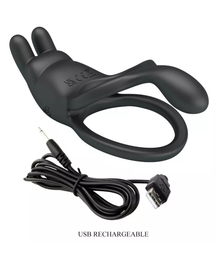 PRETTY LOVE - SETH DOUBLE ANNEAU VIBRANT LAPIN 7 VIBRATIONS NOIR PRETTY LOVE - SETH DOUBLE ANNEAU VIBRANT LAPIN 7 VIBRATIONS NOIR