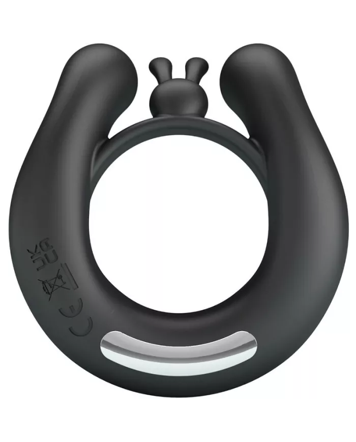 PRETTY LOVE - ANNEAU VIBRANT DAHLIA + STIMULATEUR DE CLITORIS 12 VIBRATIONS NOIR