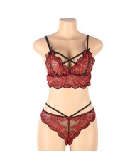 SUBBLIME - SET ENSEMBLE DEUX PIÈCES TOP ET CULOTTE EN DENTELLE S/M
