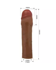 PRETTY LOVE - MANCHON DE PÉNIS CHANE AVEC EXTENSION DE 5 CM MULÂTRE
