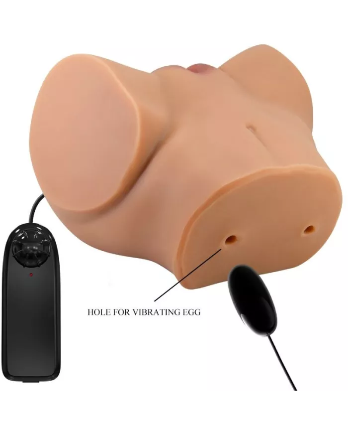 CRAZY BULL - VIBRATEUR EMILIA ASS AVEC VAGIN RÉALISTE ET TÉLÉCOMMANDE DE CHAIR D'ANUS