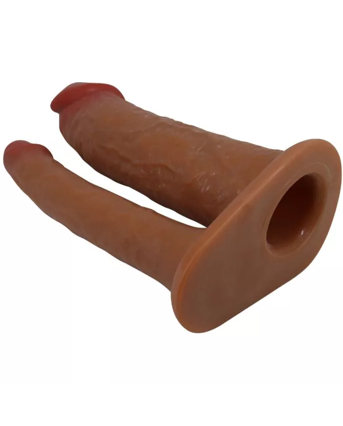 PRETTY LOVE - MANCHON DOUBLE PÉNIS YAIRON AVEC EXTENSION DE 4 CM MULÂTRE PRETTY LOVE - MANCHON DOUBLE PÉNIS YAIRON AVEC EXTENSION DE 4 CM MULÂTRE