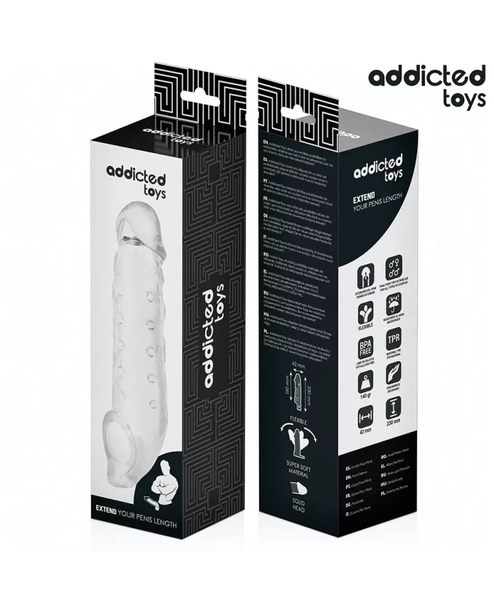 ADDICTED TOYS - GAINE PÉNIS TRANSPARENTE TAILLE M 27 CM