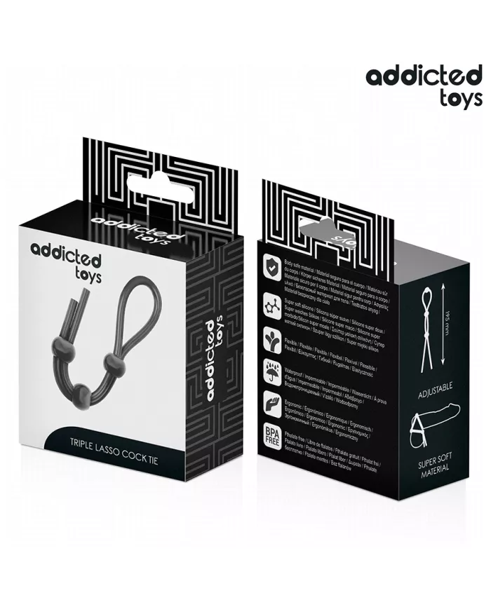 ADDICTED TOYS - CORDE EN SILICONE POUR LE PÉNIS À TRIPLE BOUCLE