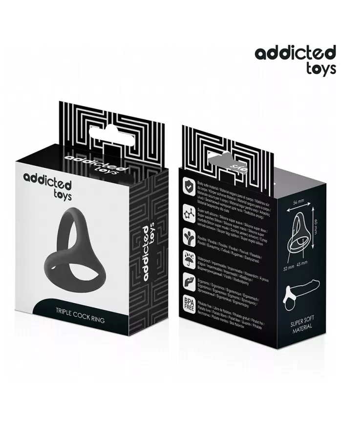 ADDICTED TOYS - ANNEAU PÉNIS TRIPLE ÉPAIS ADDICTED TOYS - ANNEAU PÉNIS TRIPLE ÉPAIS
