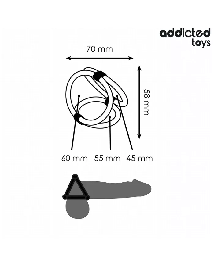 ADDICTED TOYS - ANNEAU PÉNIS TRIPLE ADDICTED TOYS - ANNEAU PÉNIS TRIPLE