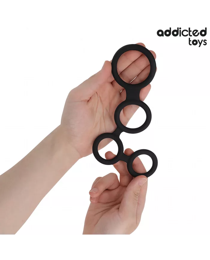 ADDICTED TOYS - ANNEAU PÉNIS AVEC SÉPARATEURS POUR TESTICULES