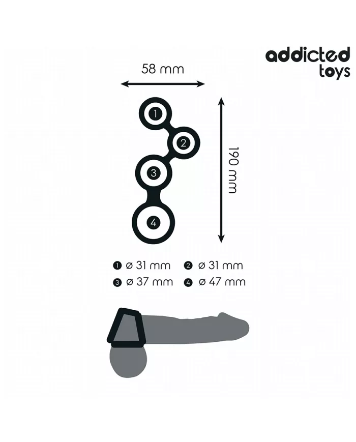 ADDICTED TOYS - ANNEAU PÉNIS AVEC SÉPARATEURS POUR TESTICULES
