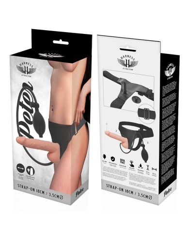 HARNESS ATTRACTION - RNES PETER AVEC PÉNIS GONFLABLE 18 CM -O- 3.5 CM