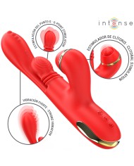 INTENSE - STIMULATEUR DE CLITORIS MULTIFONCTION KATY 4 TÊTES INTERCHANGEABLES ROUGE