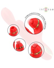 INTENSE - STIMULATEUR DE CLITORIS MULTIFONCTION KATY 4 TÊTES INTERCHANGEABLES ROUGE