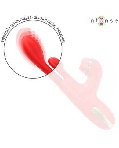 INTENSE - STIMULATEUR DE CLITORIS MULTIFONCTION KATY 4 TÊTES INTERCHANGEABLES ROUGE
