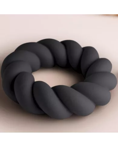 ROCKS-OFF - ANNEAU DE MASTURBATION EN SILICONE NOIR TWIST