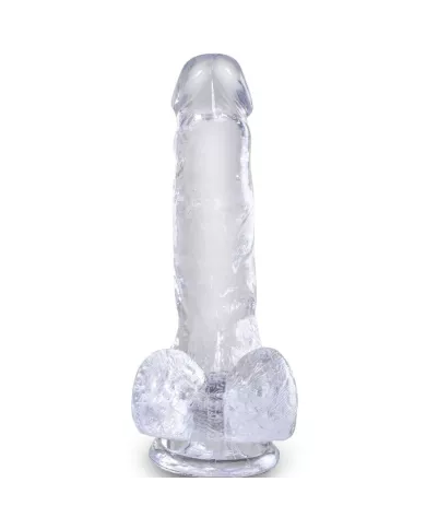 KING COCK - CLEAR PÉNIS RÉALISTE AVEC BOULES 13.5 CM TRANSPARENT