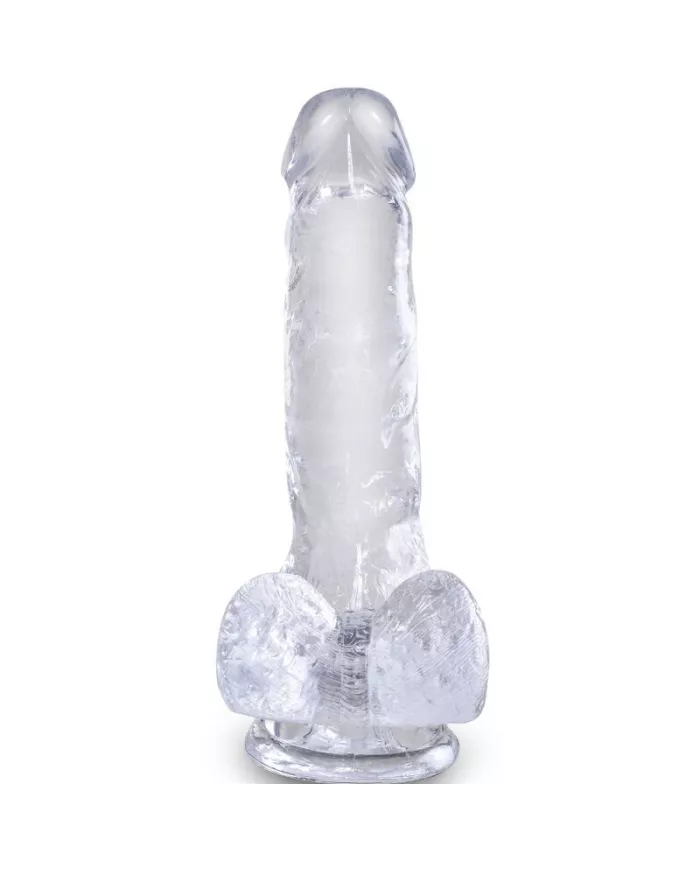 KING COCK - CLEAR PÉNIS RÉALISTE AVEC BOULES 13.5 CM TRANSPARENT
