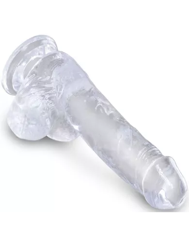KING COCK - CLEAR PÉNIS RÉALISTE AVEC BOULES 13.5 CM TRANSPARENT