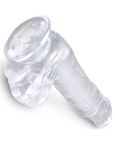 KING COCK - CLEAR PÉNIS RÉALISTE AVEC BOULES 13.5 CM TRANSPARENT