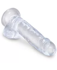 KING COCK - CLEAR PÉNIS RÉALISTE AVEC BOULES 15.2 CM TRANSPARENT