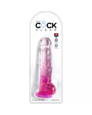 KING COCK - CLEAR PÉNIS RÉALISTE AVEC BOULES 16.5 CM ROSE