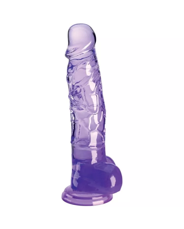 KING COCK - CLEAR PÉNIS RÉALISTE AVEC BOULES 16.5 CM VIOLET