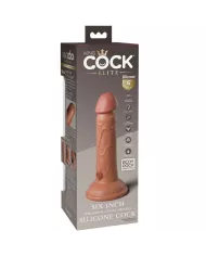 KING COCK - ELITE GODE RÉALISTE VIBRANT & SILICONE 15.2 CM CARAMEL