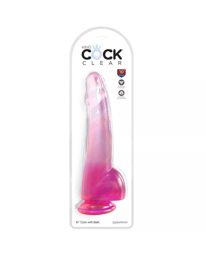 KING COCK - CLEAR GODE  TESTICULES 19 CM ROSE KING COCK - CLEAR GODE  TESTICULES 19 CM ROSE