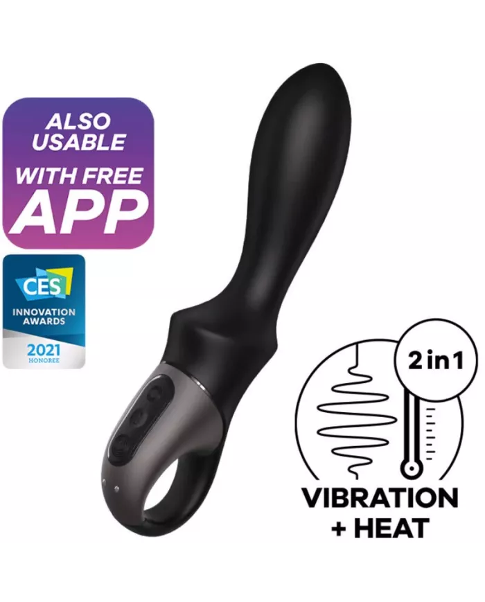 SATISFYER - APPLICATION VIBRATEUR ANAL HEAT CLIMAX NOIR