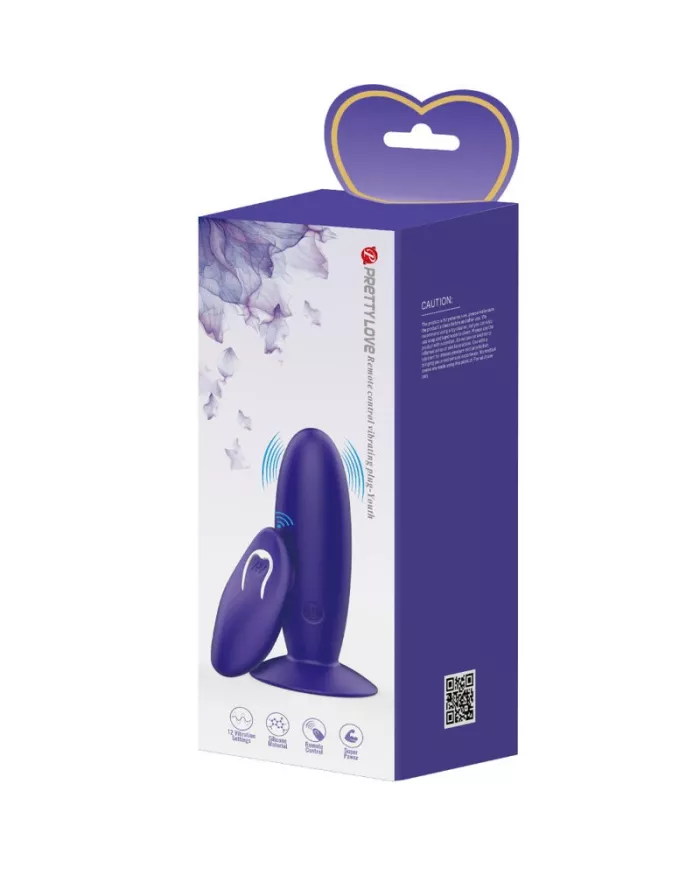 PRETTY LOVE - VIBRATEUR ANAL YOUTH PLUG TÉLÉCOMMANDE VIOLET
