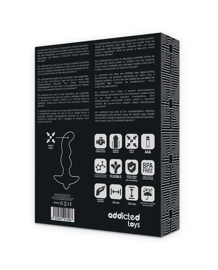 ADDICTED TOYS - MASSEUR ANAL AVEC VIBRATION NOIRE MODÈLE 2