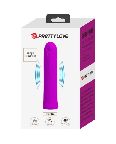 PRETTY LOVE - VIBRATEUR CURTIS MINI SUPER POWER 12 VIBRATIONS EN SILICONE VIOLETTE