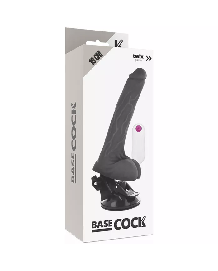 BASECOCK - VIBRATEUR RÉALISTE TÉLÉCOMMANDE NOIR 19 CM -O- 4 CM