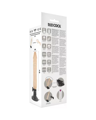 BASECOCK - VIBRATEUR RÉALISTE TÉLÉCOMMANDE NATUREL 20 CM -O- 4 CM BASECOCK - VIBRATEUR RÉALISTE TÉLÉCOMMANDE NATUREL 20 CM -O- 4 CM