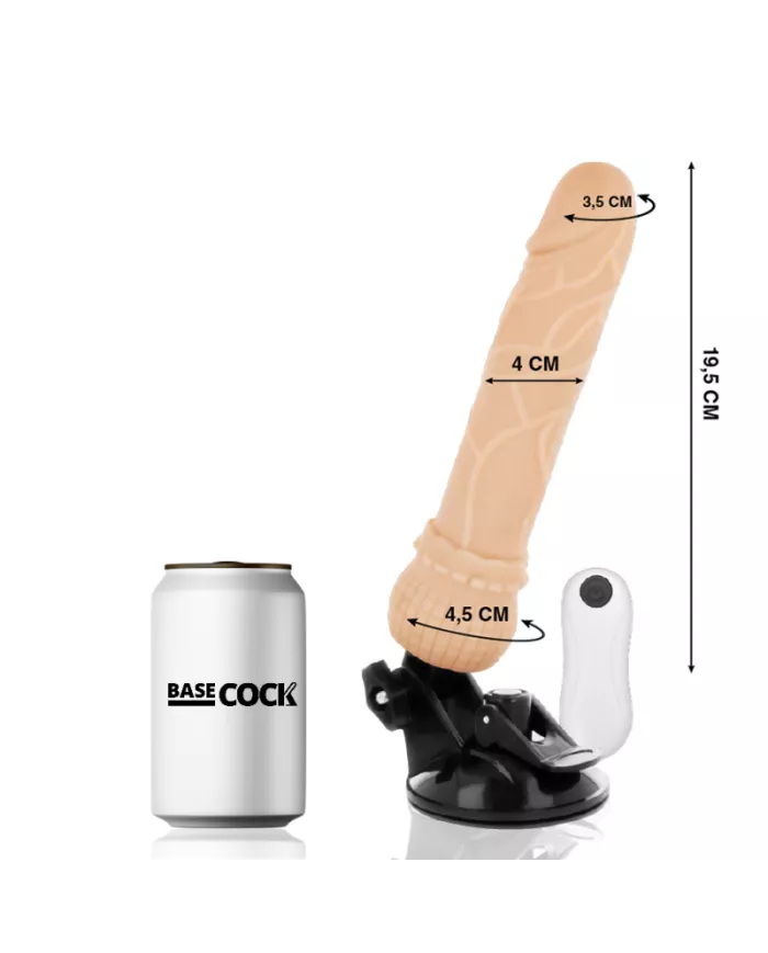 BASECOCK - VIBRATEUR TÉLÉCOMMANDE NATUREL RÉALISTE 19.5 CM -O- 4 CM