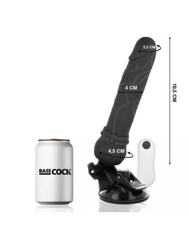 BASECOCK - VIBRATEUR RÉALISTE TÉLÉCOMMANDE NOIR 19.5 CM -O- 4 CM BASECOCK - VIBRATEUR RÉALISTE TÉLÉCOMMANDE NOIR 19.5 CM -O- 4 CM