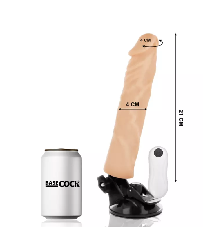 BASECOCK - VIBRATEUR RÉALISTE TÉLÉCOMMANDE NATUREL 21 CM -O- 4 CM
