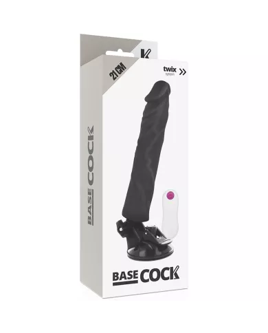 BASECOCK - VIBRATEUR RÉALISTE TÉLÉCOMMANDE NOIR 21 CM -O- 4 CM BASECOCK - VIBRATEUR RÉALISTE TÉLÉCOMMANDE NOIR 21 CM -O- 4 CM