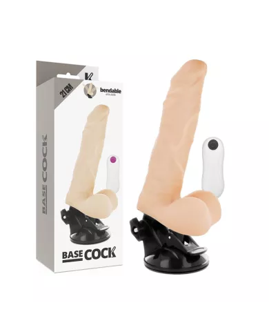 BASECOCK - VIBRATEUR ARTICULABLE TÉLÉCOMMANDE NATUREL 21 CM -O- 5 CM
