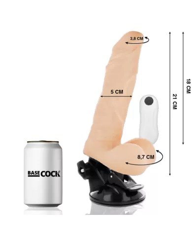 BASECOCK - VIBRATEUR ARTICULABLE TÉLÉCOMMANDE NATUREL 21 CM -O- 5 CM BASECOCK - VIBRATEUR ARTICULABLE TÉLÉCOMMANDE NATUREL 21 CM -O- 5 CM