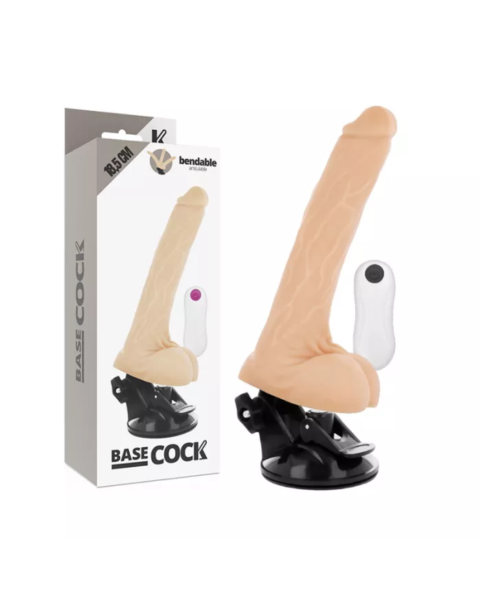BASECOCK - VIBRATEUR ARTICULABLE TÉLÉCOMMANDE NATUREL 18.5 CM -O- 4 CM