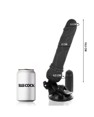 BASECOCK - VIBRATEUR RÉALISTE TÉLÉCOMMANDE NOIR 19.5 CM -O- 4 CM