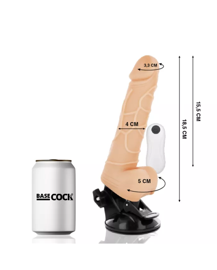 BASECOCK - VIBRATEUR TÉLÉCOMMANDE NATUREL RÉALISTE 18.5 CM -O- 4CM