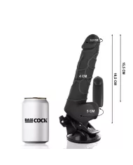 BASECOCK - VIBRATEUR RÉALISTE TÉLÉCOMMANDE NOIR 18.5 CM -O- 4CM