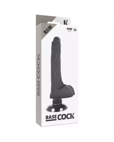 BASECOCK - VIBRATEUR RÉALISTE 2-1 NOIR 18.5 CM -O- 4 CM BASECOCK - VIBRATEUR RÉALISTE 2-1 NOIR 18.5 CM -O- 4 CM