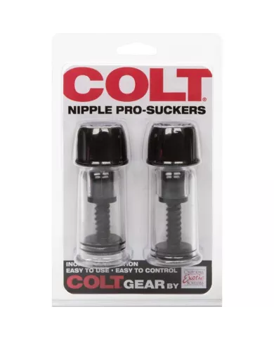 CALEXOTICS - VENTOUSES COLT AVEC ONDES STIMULANTES POUR LE TÉTON, NOIRES