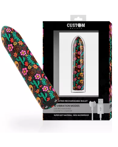 CUSTOM BULLETS - BULLETS PERSONNALISÉS RECHARGEABLE FLORAL 10 INTENSITIES CUSTOM BULLETS - BULLETS PERSONNALISÉS RECHARGEABLE FLORAL 10 INTENSITIES